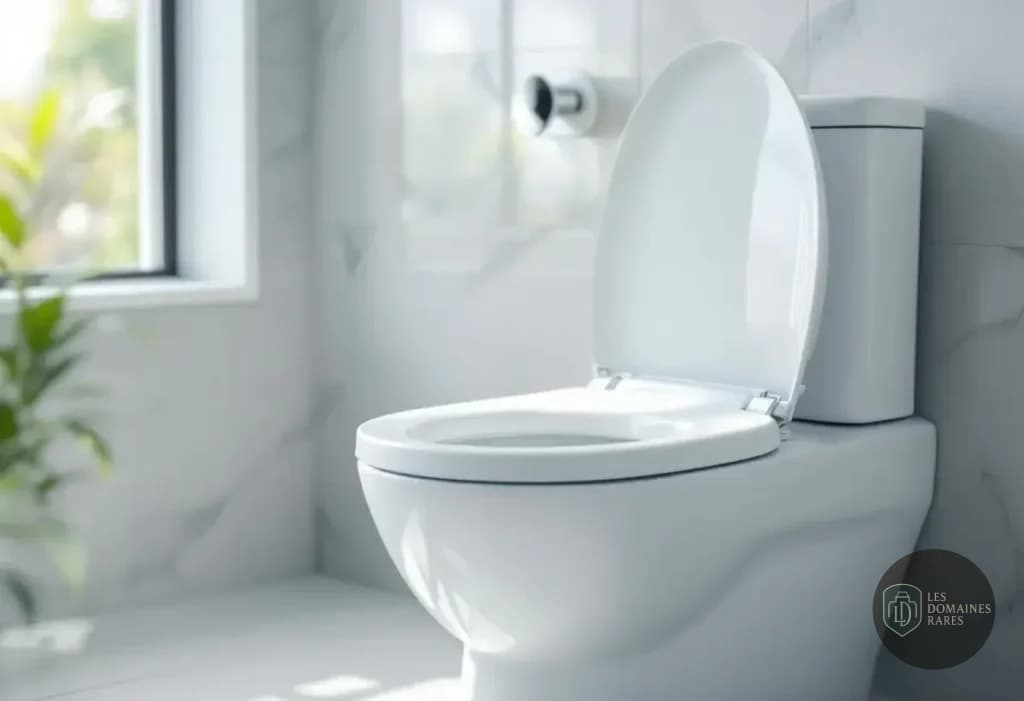 Toilettes blanches dans une salle de bain