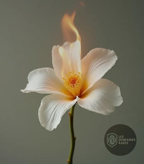 Fleur blanche en feu