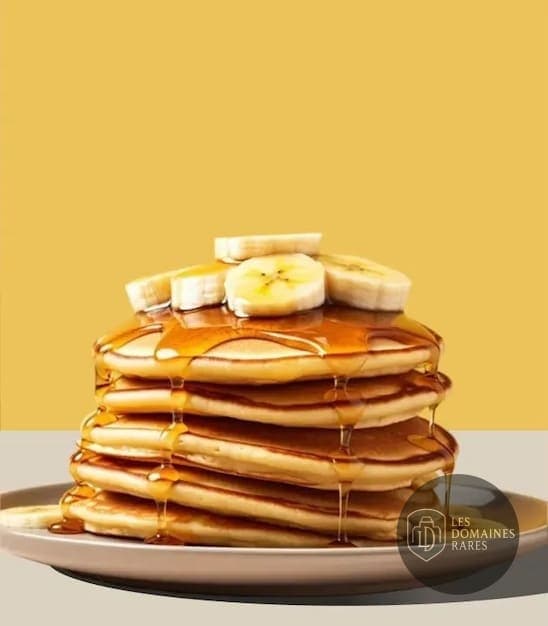 Pile de pancakes au sirop et banane