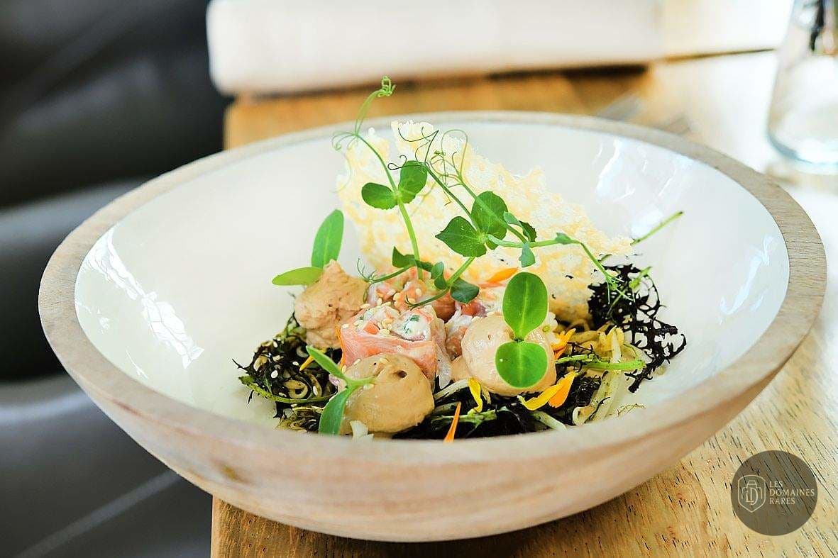 Salade créative avec légumes et herbes
