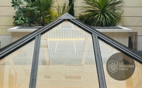 Verrière et plantes décoratives