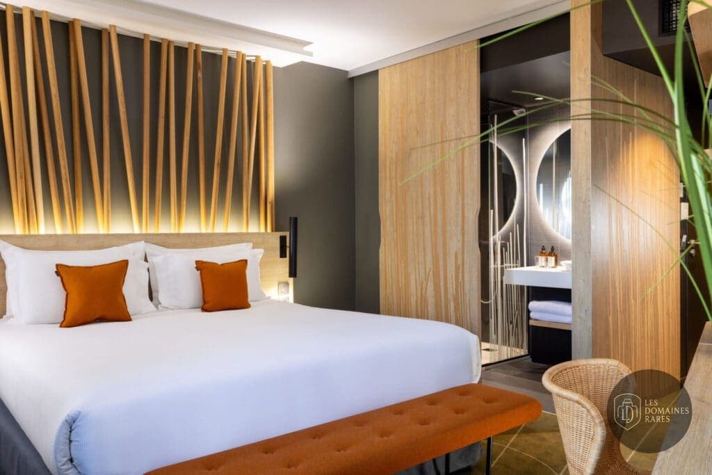 Chambre moderne avec salle de bain