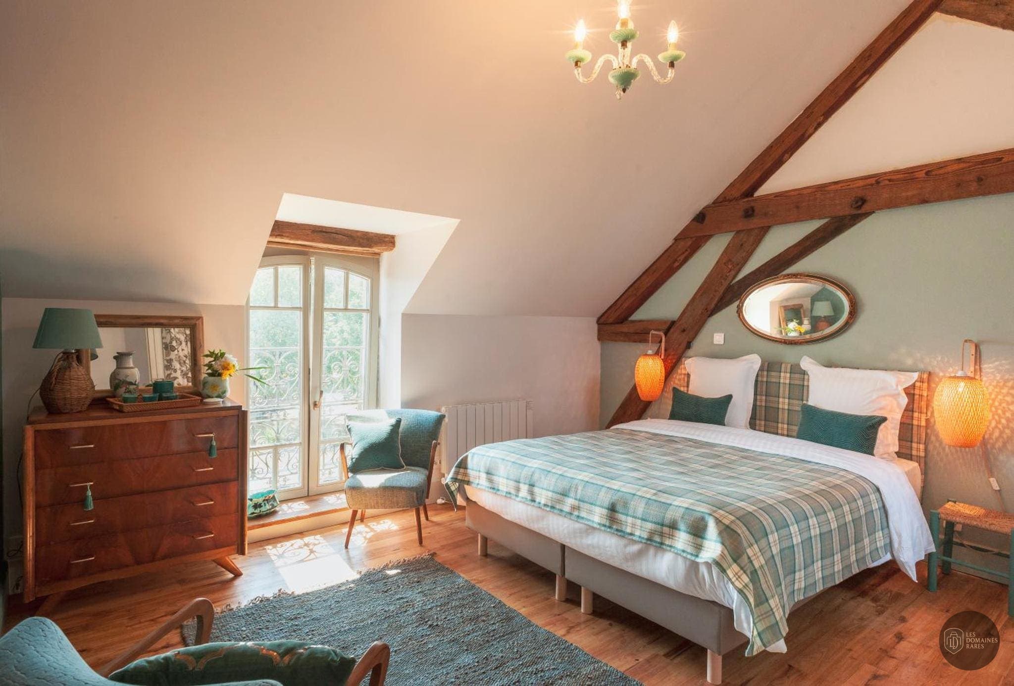 Chambre du moulin Chai du Château d'Eyran en Nouvelle-Aquitaine