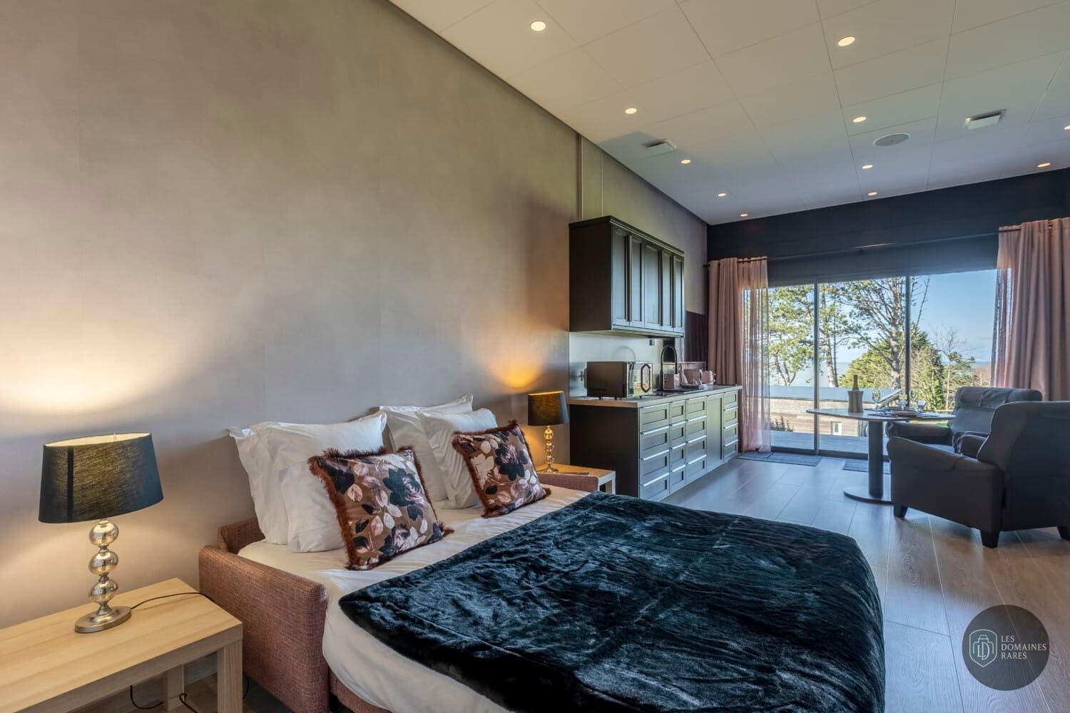 Chambre avec kitchenette et coin salon