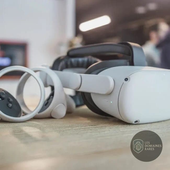 Casque de réalité virtuelle posé sur table