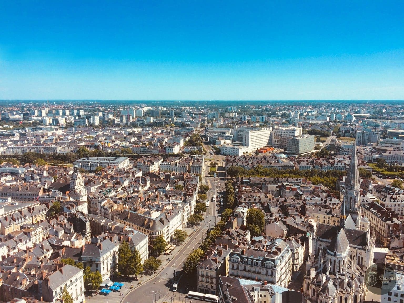 Vue aérienne de la ville de Nantes