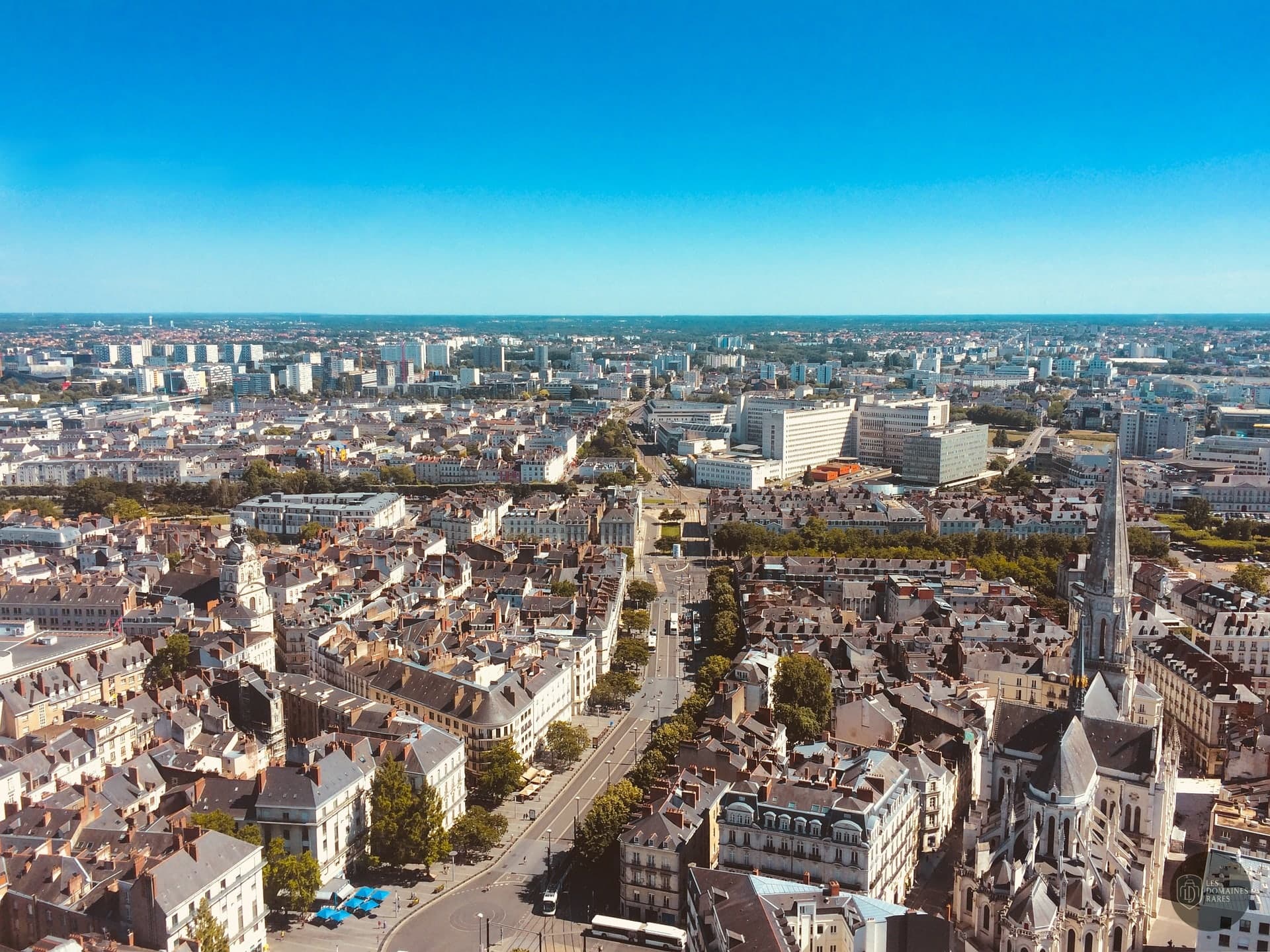 Vue aérienne de la ville de Nantes
