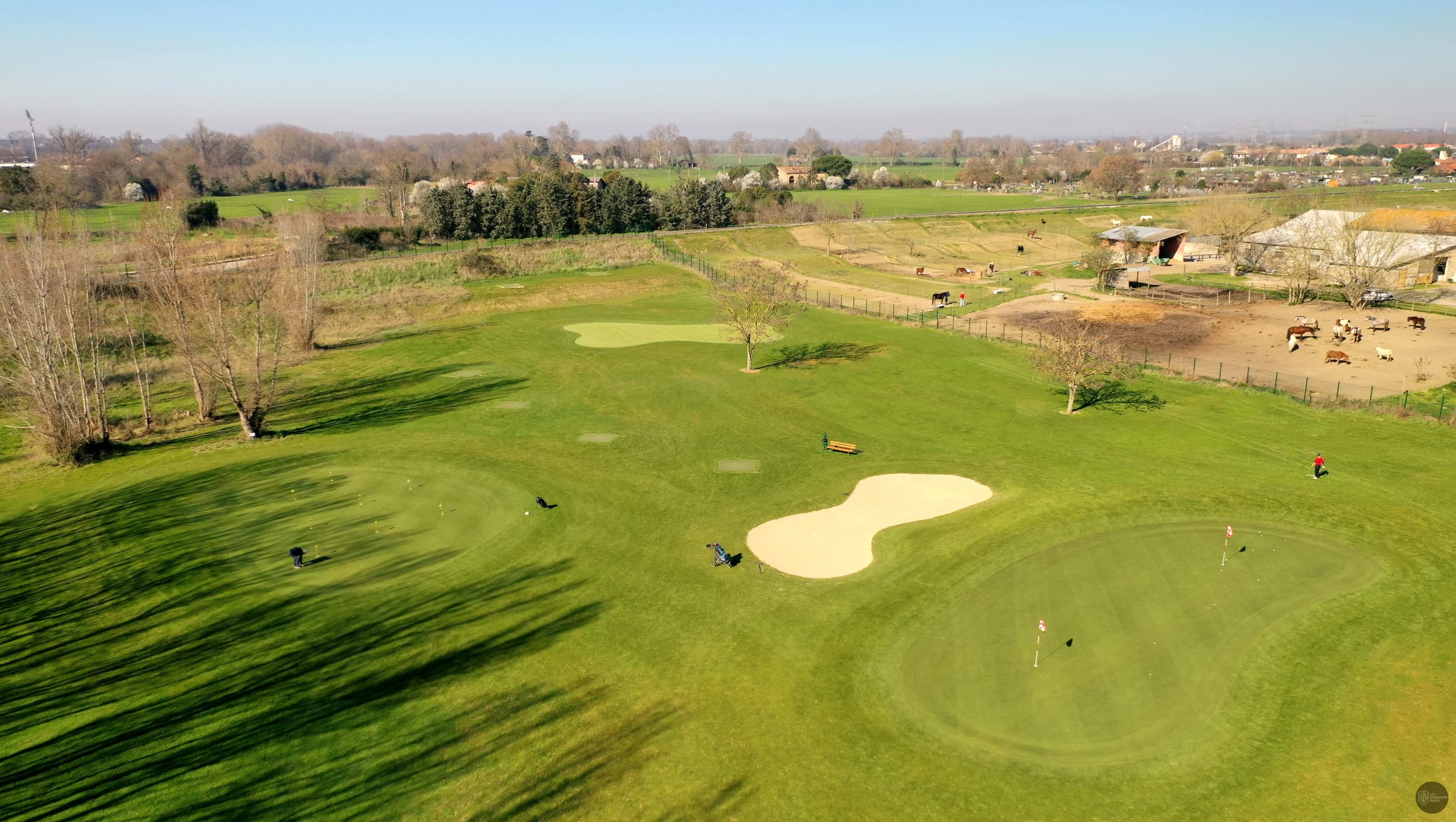 Vue aérienne du parcours de golf