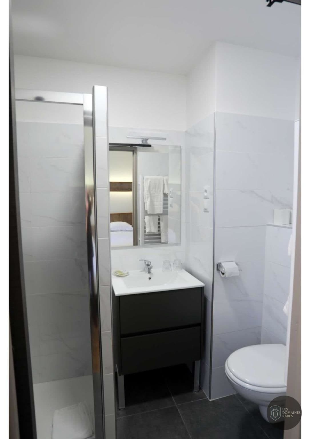 Salle de bain de l'hôtel Hôtel Belleville à Belleville en Auvergne-Rhône-Alpes