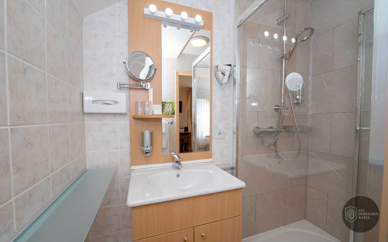 Salle de bain de l'hôtel Hôtel des Lacs en Île-de-France