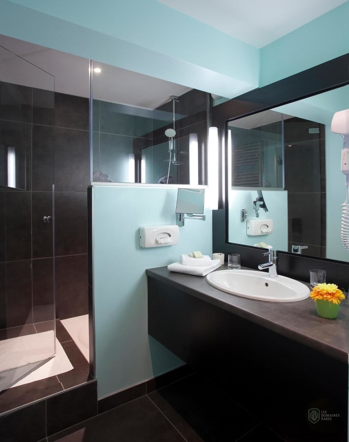 Salle de bain de l'hôtel Hotel Clair Matin à Le en Auvergne-Rhône-Alpes