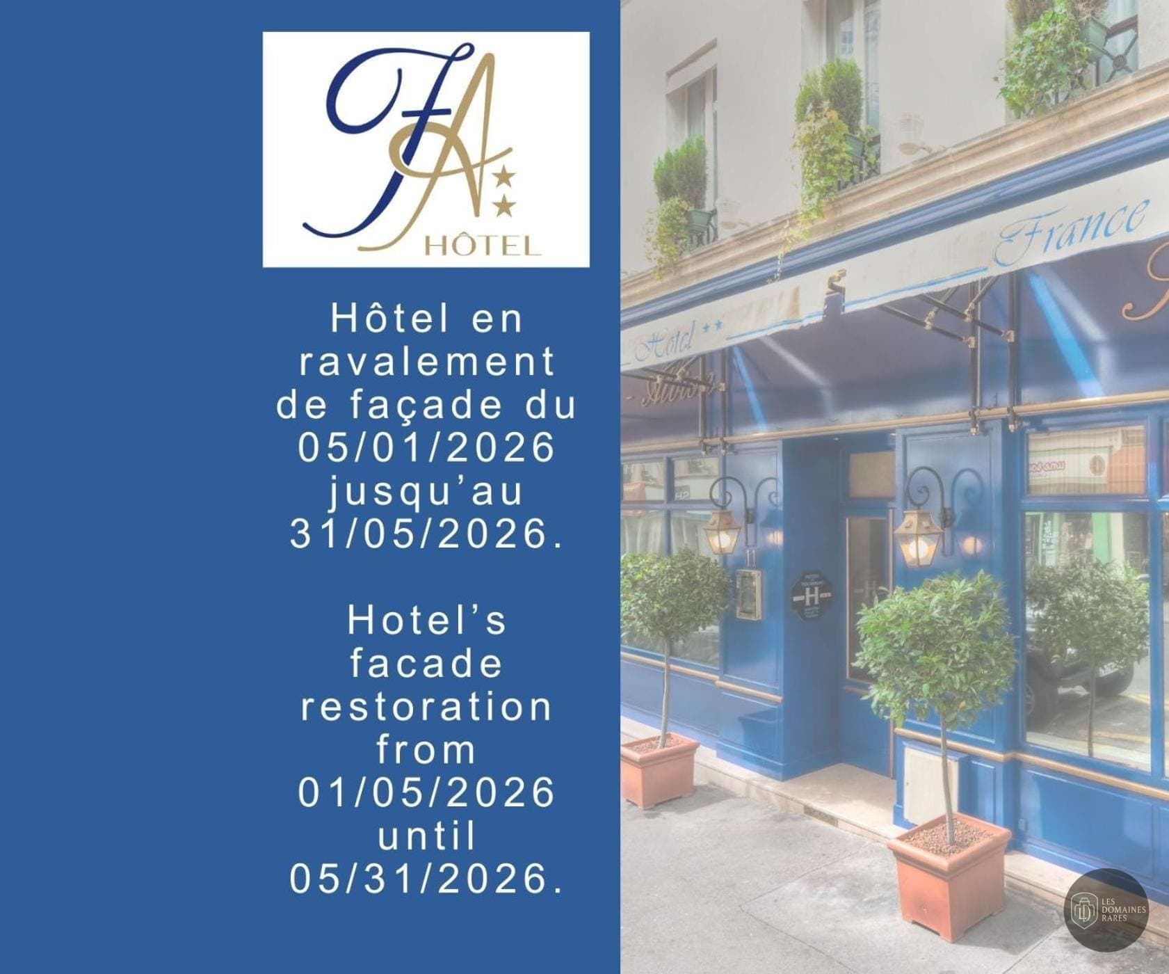 Vue de l'hôtel Hotel France Albion à Paris en Île-de-France