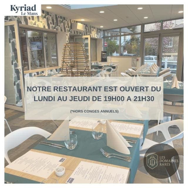 Restaurant de l'hôtel Kyriad Le Mans Est à Le en Pays de la Loire - séminaire sarthe (72)
