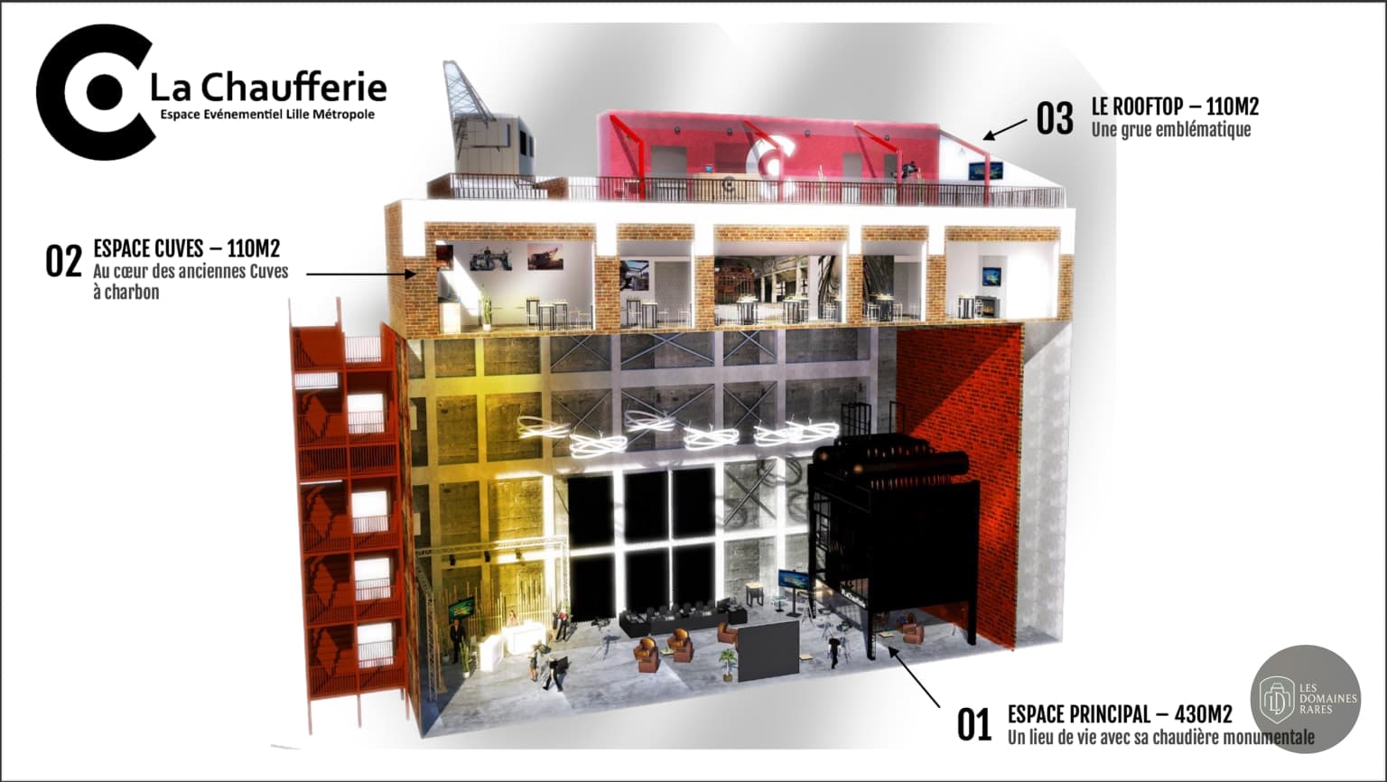 Vue extérieure du lieu La Chaufferie à Tourcoing en Hauts-de-France