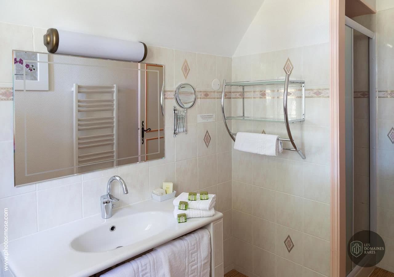 Salle de bain de l'hôtel Le Chalet de Montegut à Coulandon en Auvergne-Rhône-Alpes