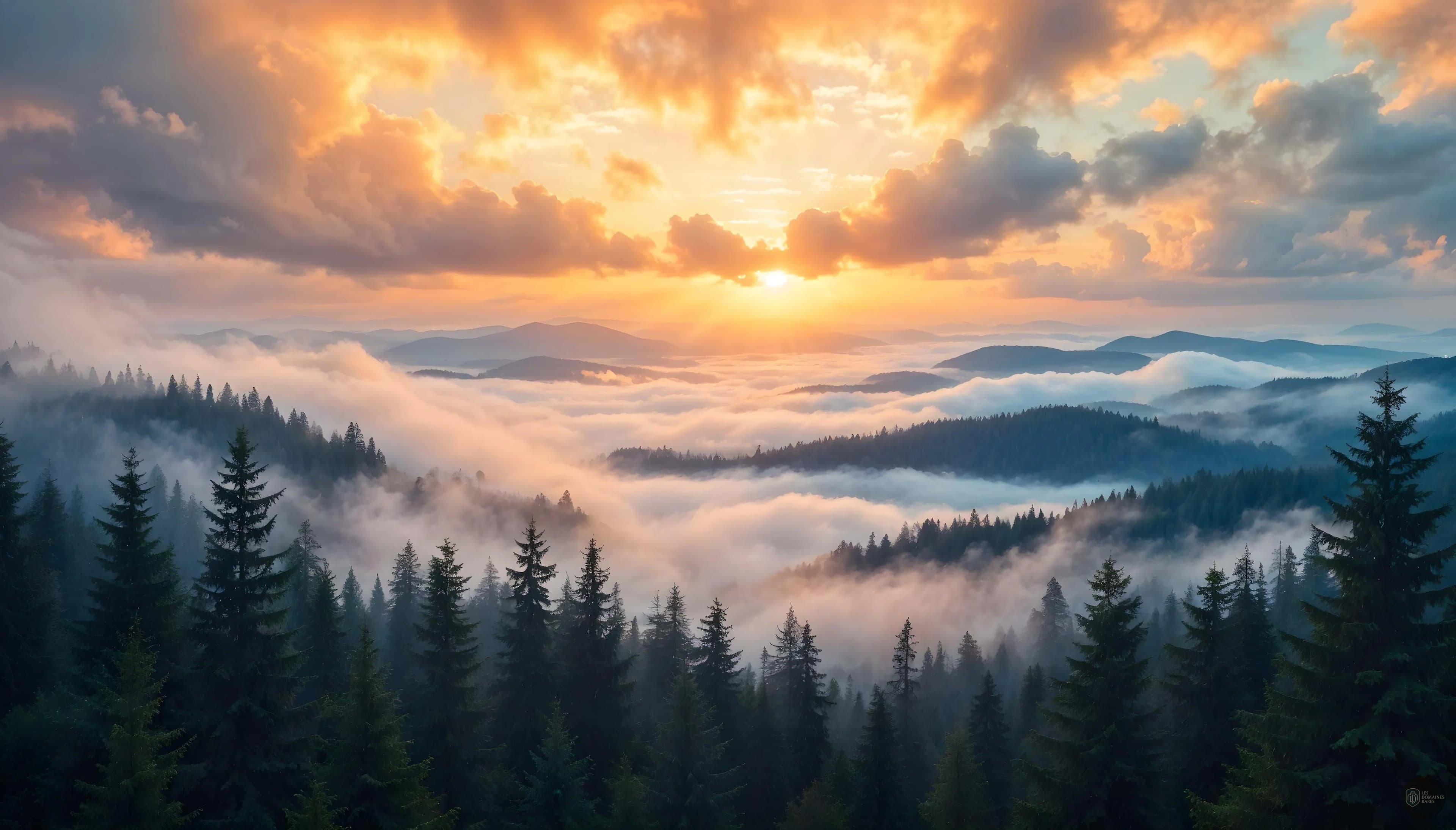 Paysage montagneux au lever du soleil