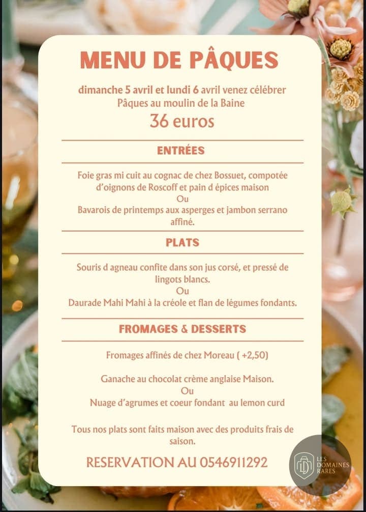 Restaurant du moulin Le Moulin De La Baine à Chaniers en Nouvelle-Aquitaine