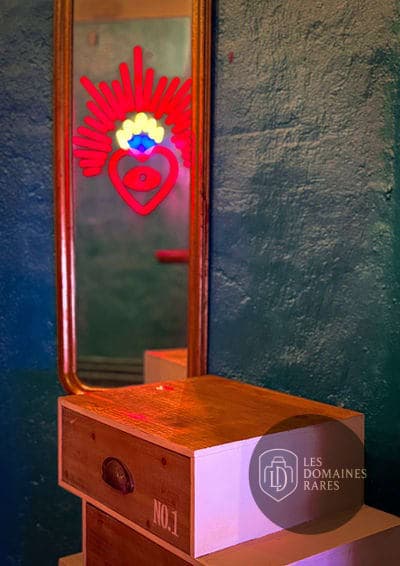 Décoration intérieure avec miroir et néon