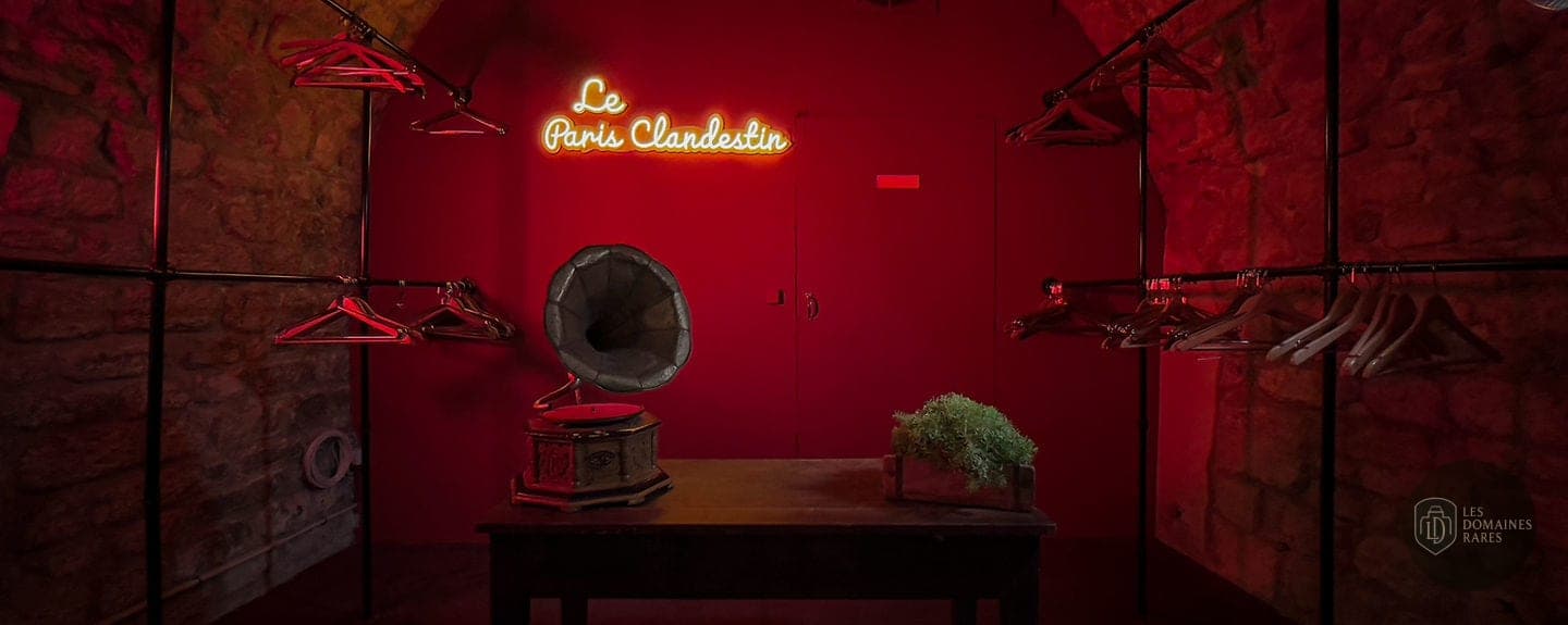 Intérieur atypique avec logo lumineux