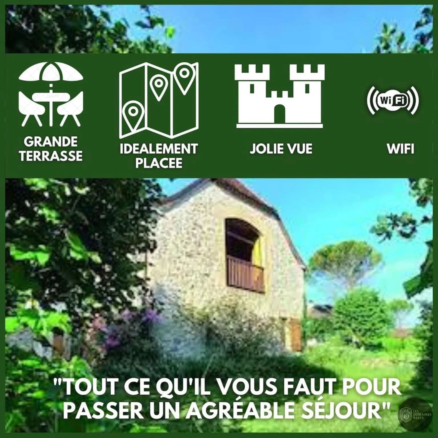 Vue extérieure du domaine Le Vieux Pigeonnier à Loubressac en Occitanie