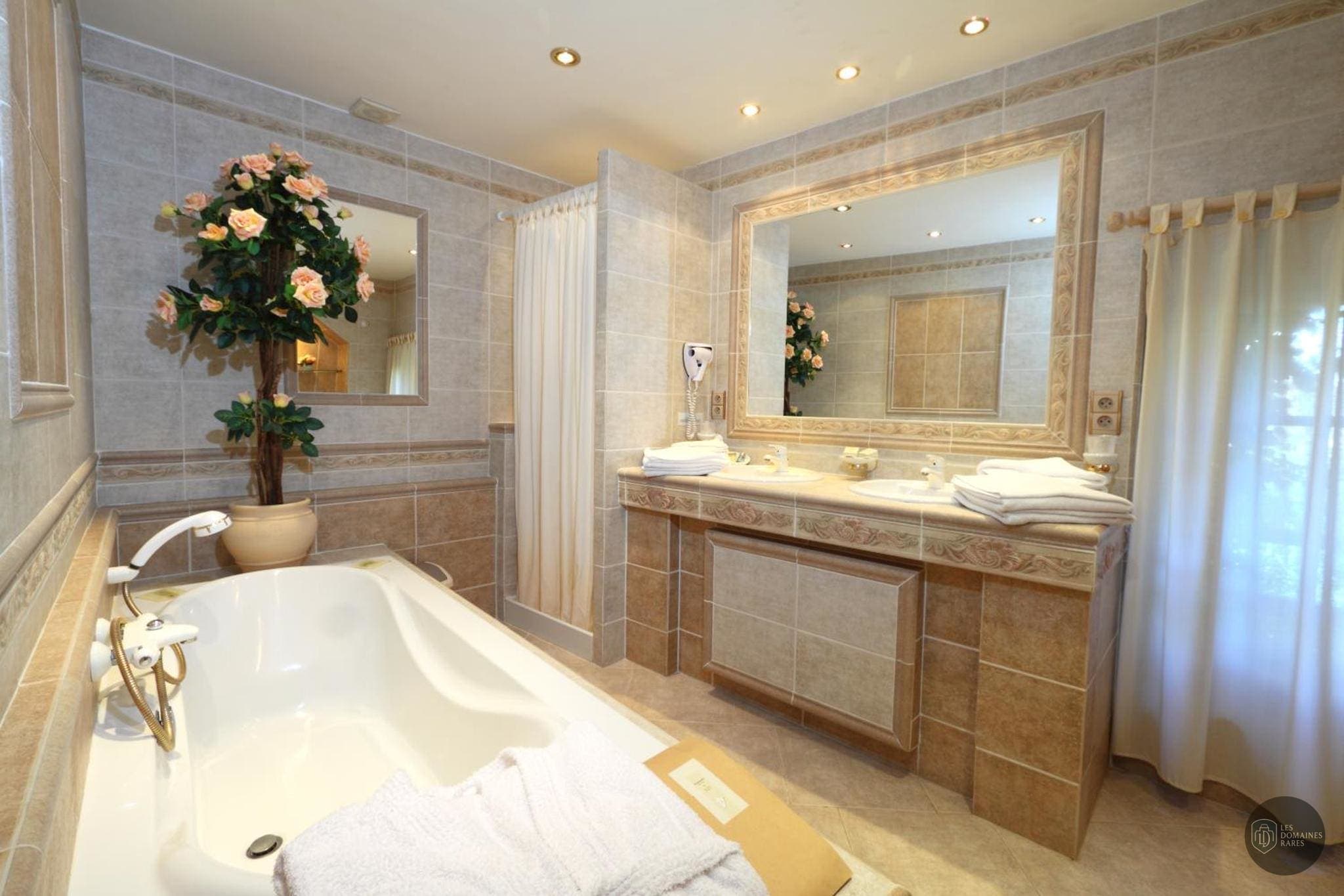 Salle de bain du lieu L'enclos des sources à La en Pays de la Loire