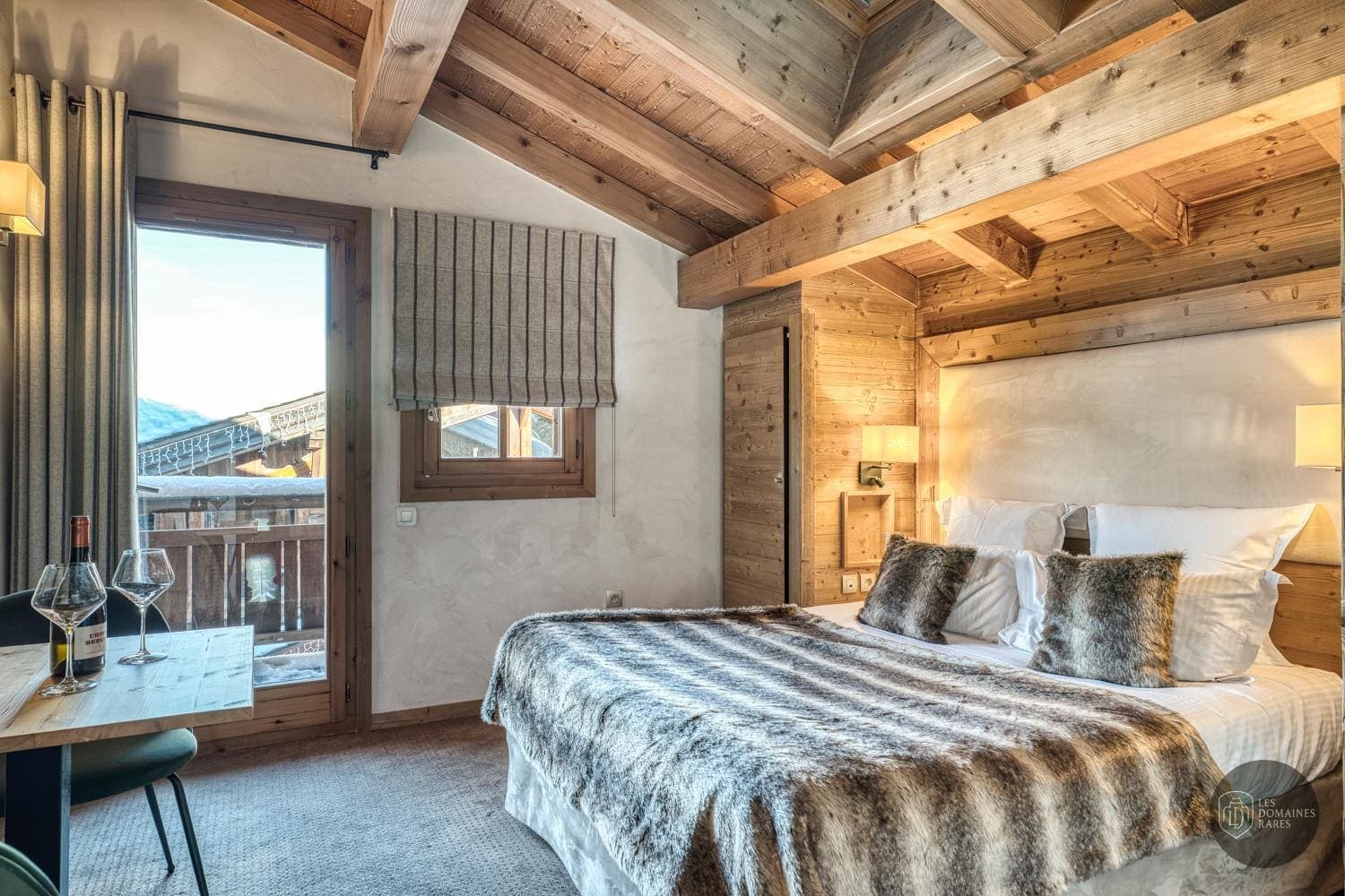 Chambre de l'hôtel Les Loges Blanches à Megève en Auvergne-Rhône-Alpes
