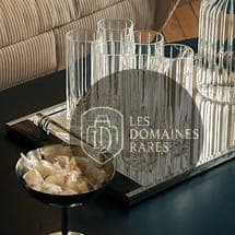 Gros plan sur verres et plateau