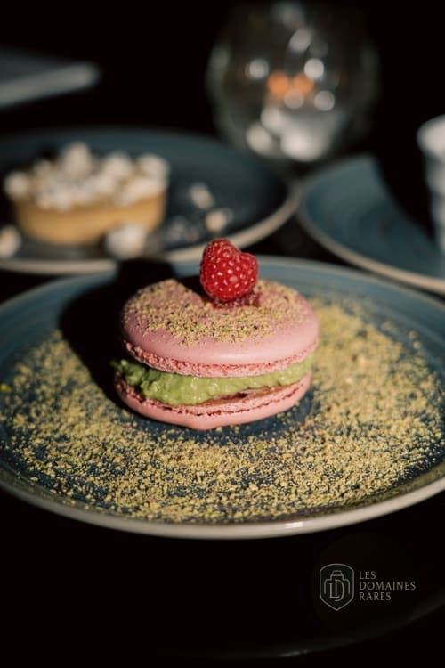 Macaron rose et framboise, dessert raffiné