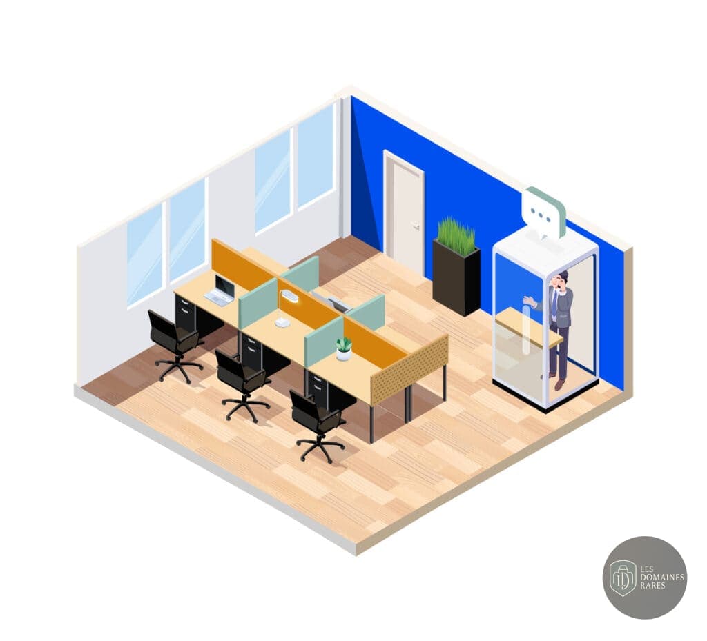 Espace coworking nomade, cabine téléphonique