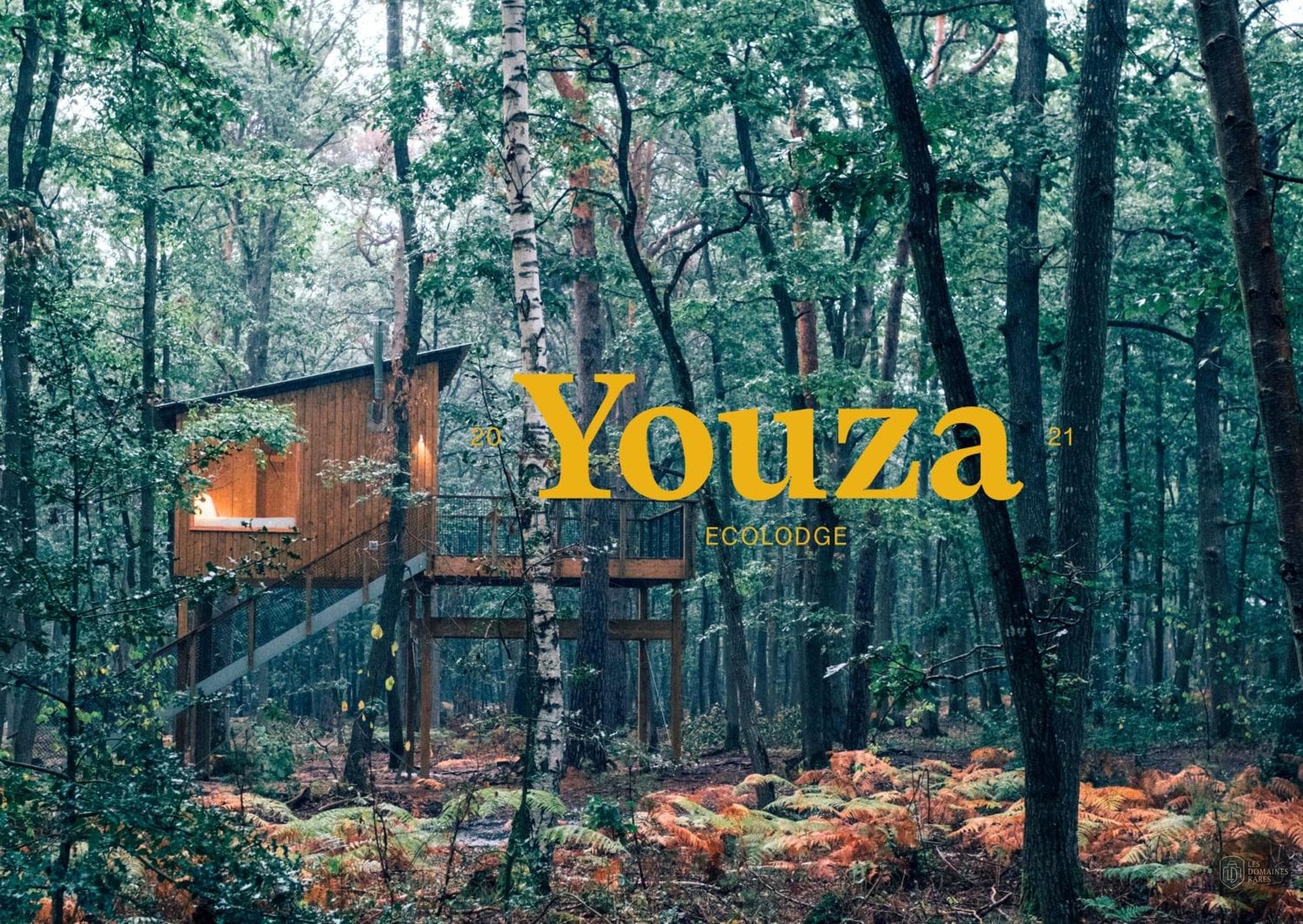 Vue extérieure du lodge Youza Ecolodge à Ménilles en Normandie
